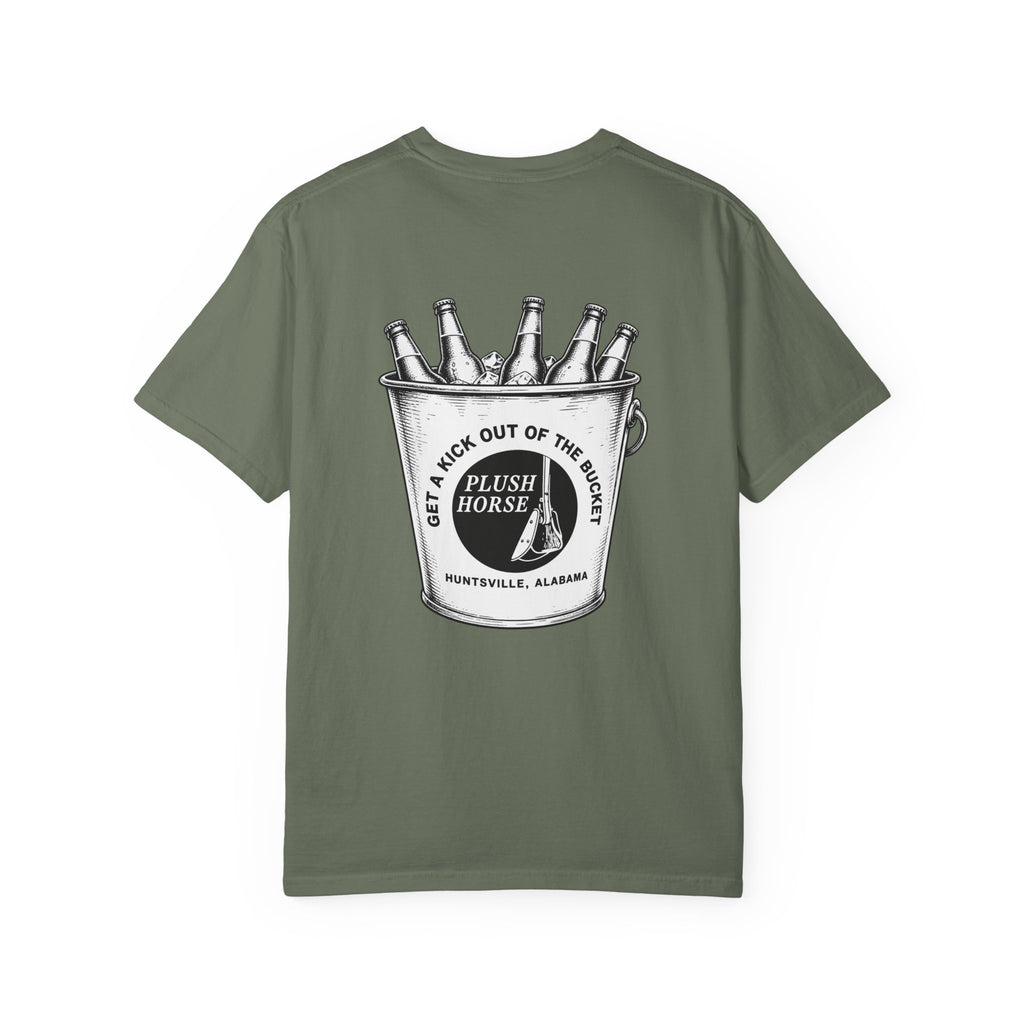 Plush Horse Bucket Logo T-Shirt — Huntsville, AL Vintage Beer Tee