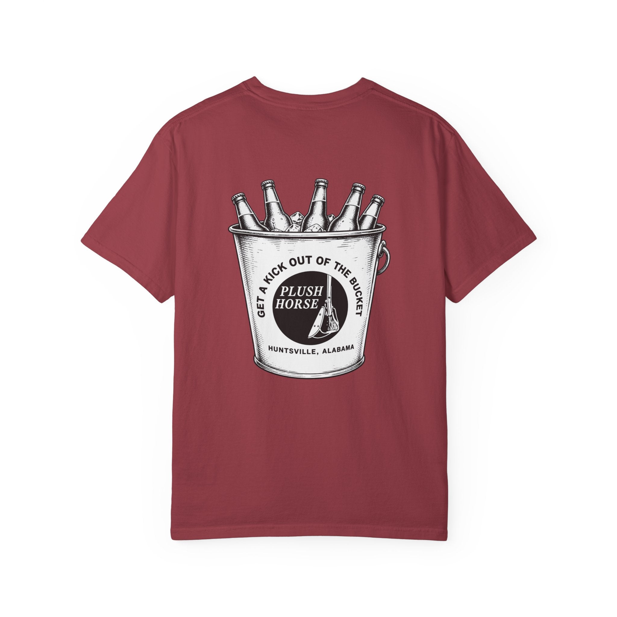Plush Horse Bucket Logo T-Shirt — Huntsville, AL Vintage Beer Tee