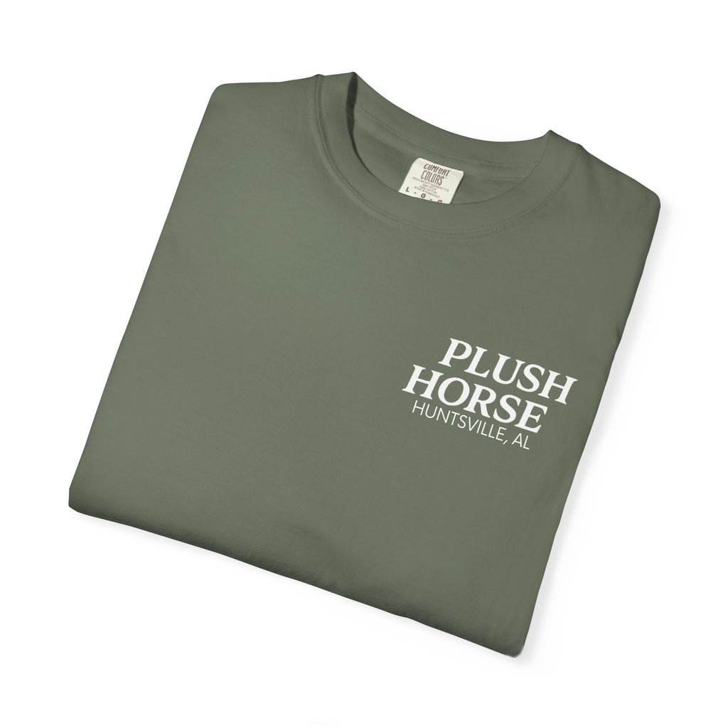 Plush Horse Bucket Logo T-Shirt — Huntsville, AL Vintage Beer Tee