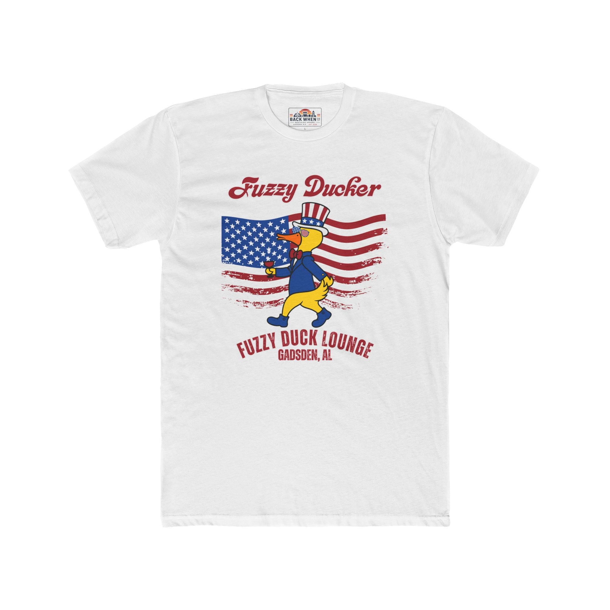 Fuzzy Ducker American Flag Tee — Fuzzy Duck Lounge, Gadsden AL