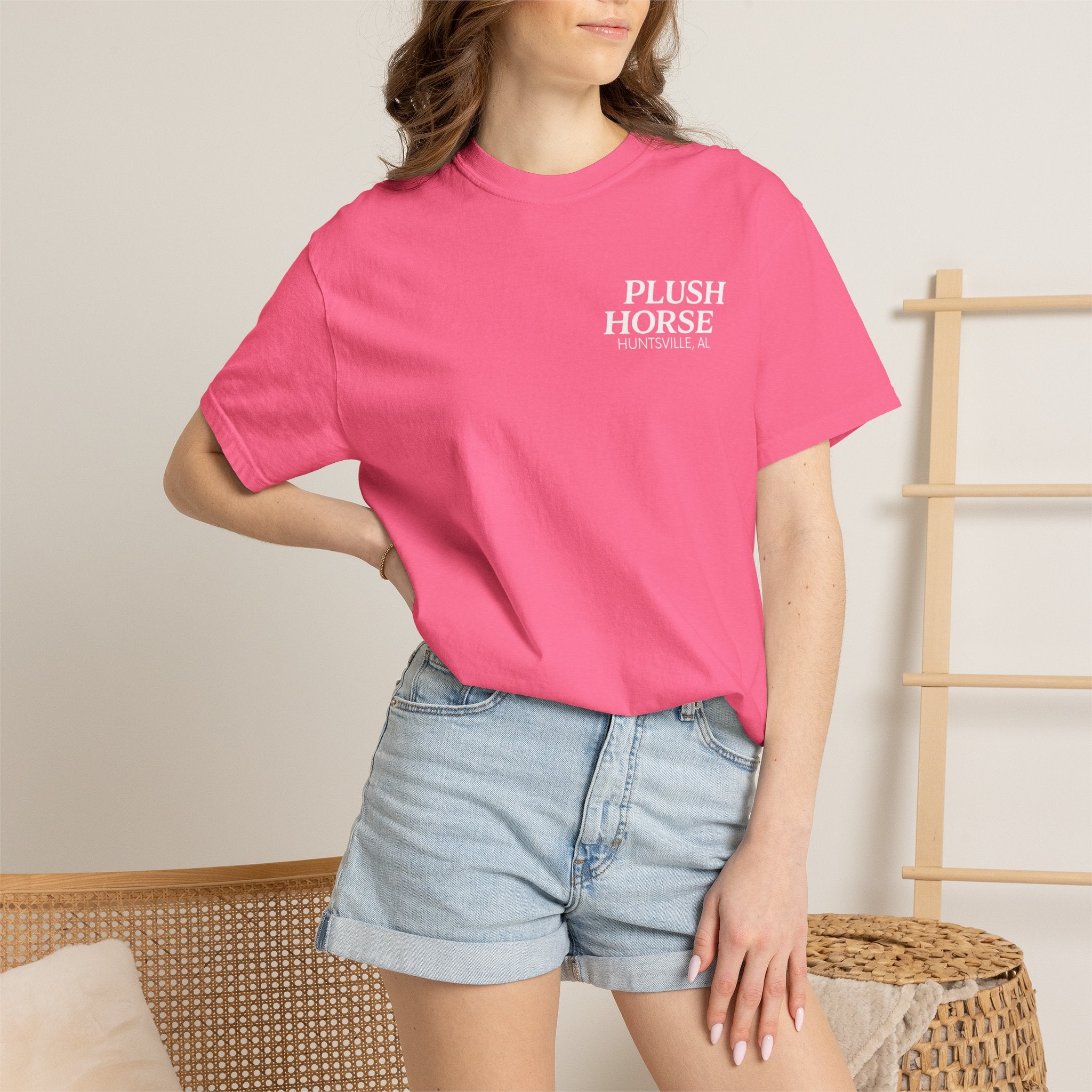 Plush Horse Bucket Logo T-Shirt — Huntsville, AL Vintage Beer Tee