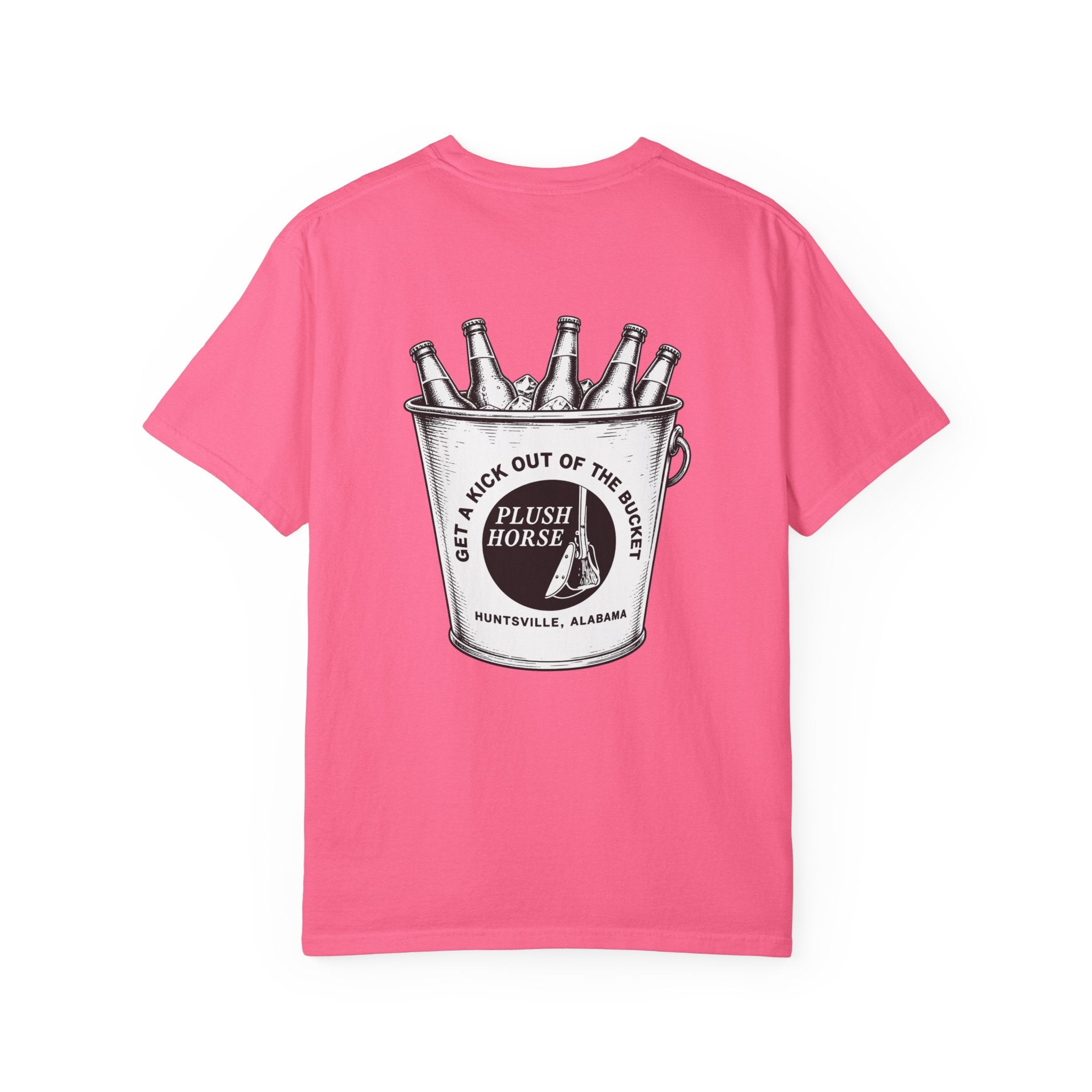 Plush Horse Bucket Logo T-Shirt — Huntsville, AL Vintage Beer Tee