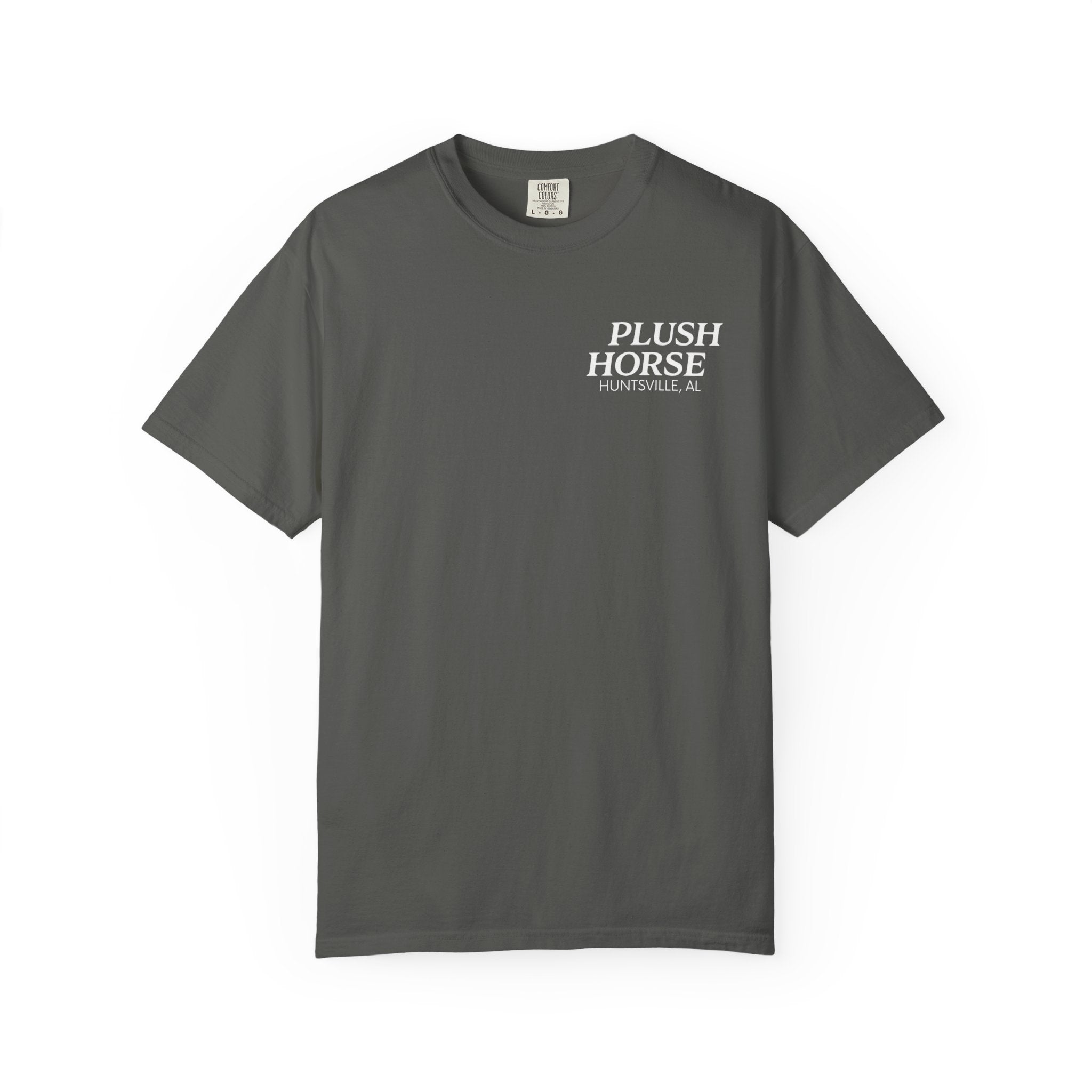 Plush Horse Bucket Logo T-Shirt — Huntsville, AL Vintage Beer Tee