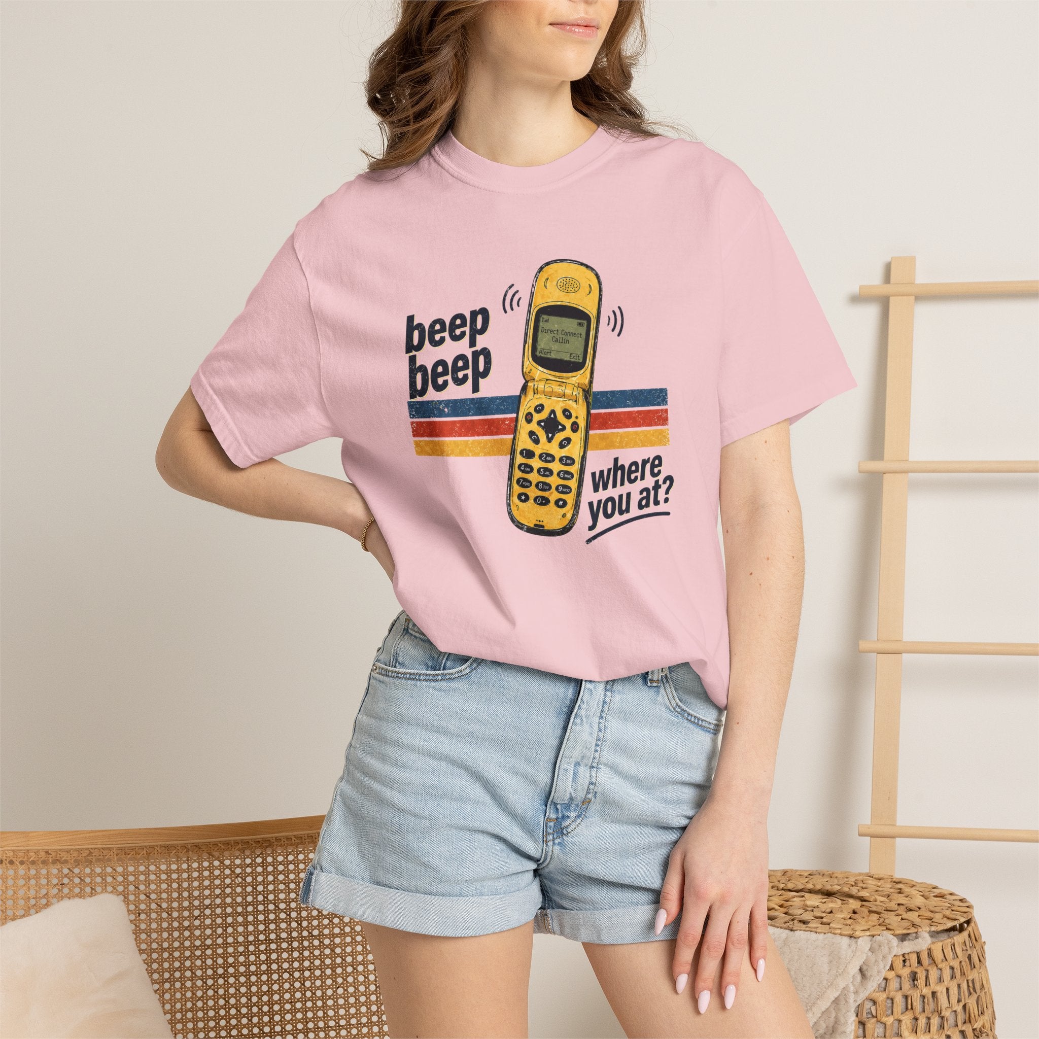 90s Chirp Phone Retro Tee – Beep Beep Where You At? Vintage Walkie Talkie Style Shirt