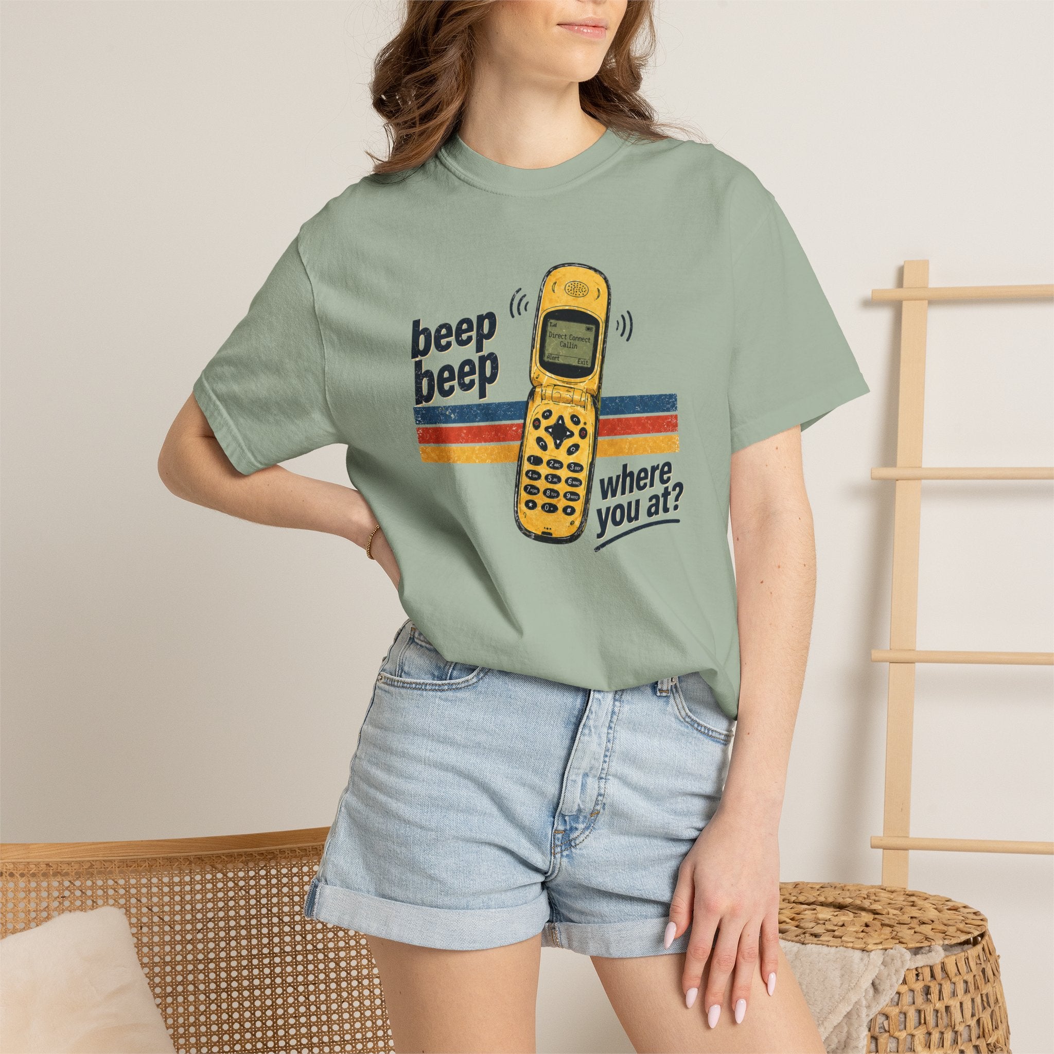 90s Chirp Phone Retro Tee – Beep Beep Where You At? Vintage Walkie Talkie Style Shirt