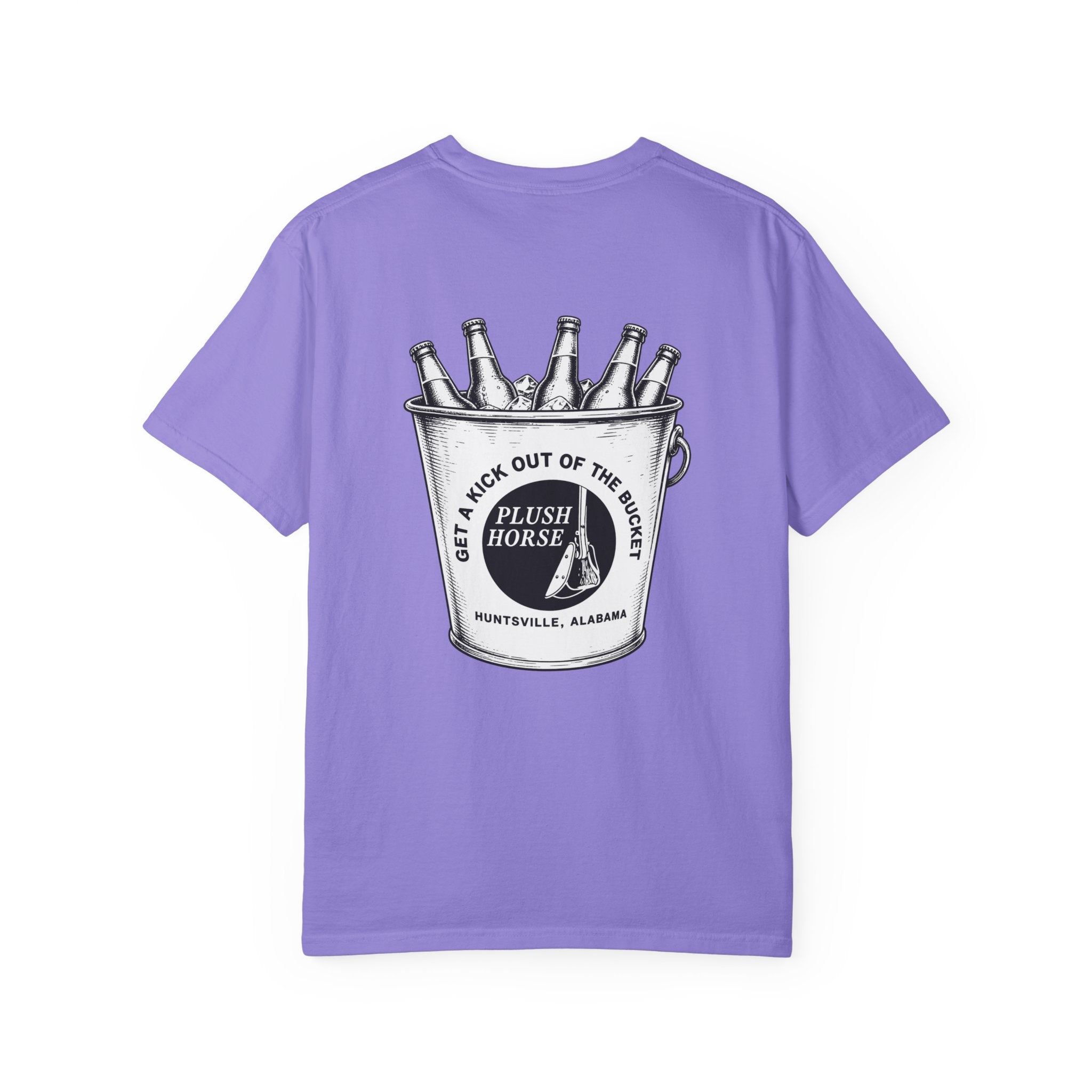 Plush Horse Bucket Logo T-Shirt — Huntsville, AL Vintage Beer Tee