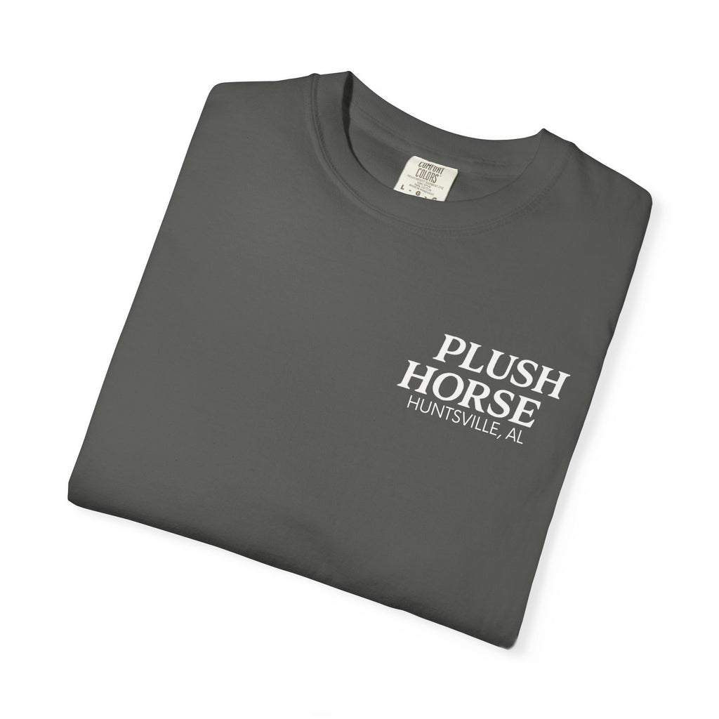 Plush Horse Bucket Logo T-Shirt — Huntsville, AL Vintage Beer Tee