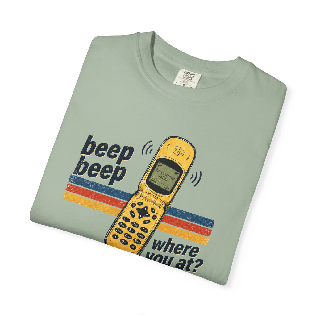 90s Chirp Phone Retro Tee – Beep Beep Where You At? Vintage Walkie Talkie Style Shirt