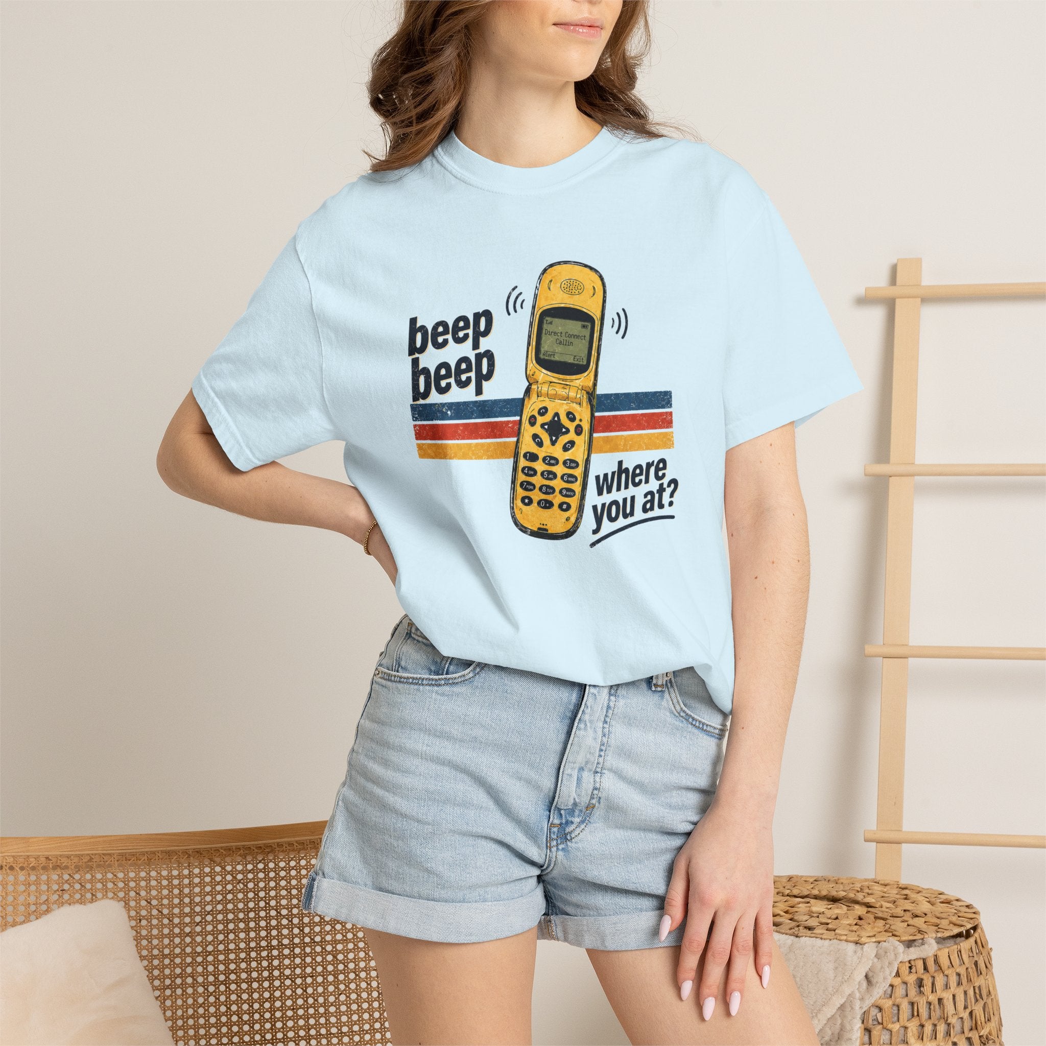 90s Chirp Phone Retro Tee – Beep Beep Where You At? Vintage Walkie Talkie Style Shirt