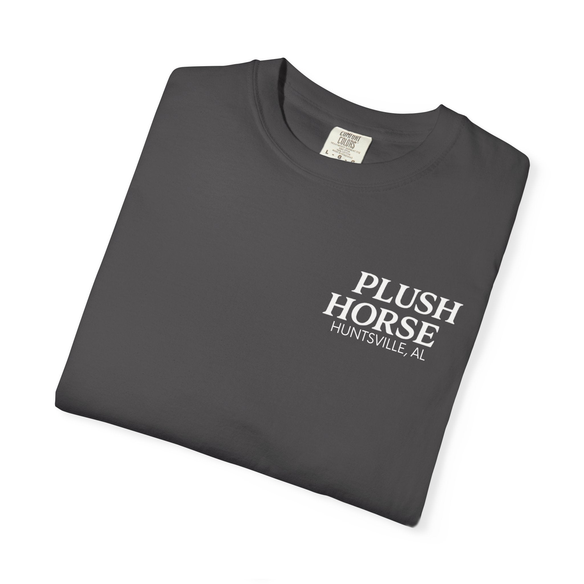 Plush Horse Bucket Logo T-Shirt — Huntsville, AL Vintage Beer Tee