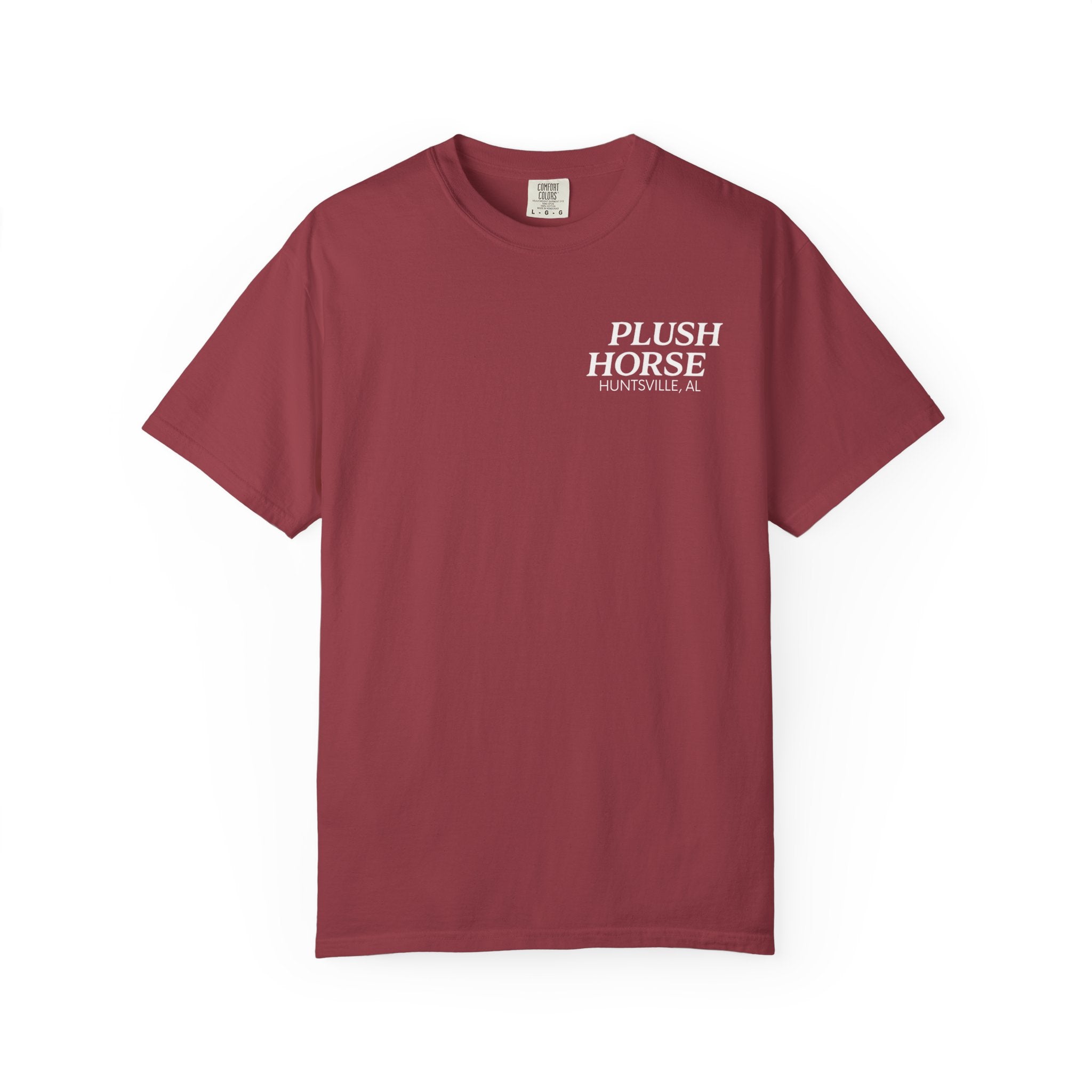 Plush Horse Bucket Logo T-Shirt — Huntsville, AL Vintage Beer Tee