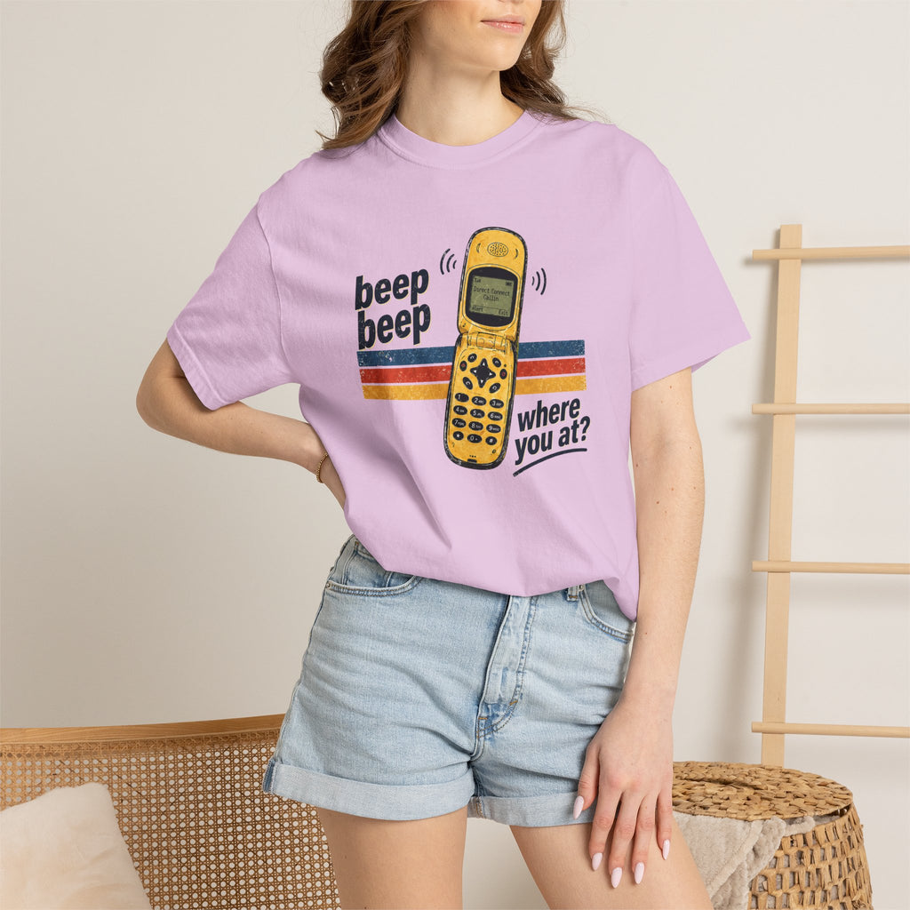 90s Chirp Phone Retro Tee – Beep Beep Where You At? Vintage Walkie Talkie Style Shirt